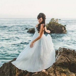 Backless white beach dress